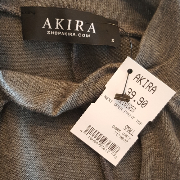 AKIRA Open Front light grey top. - Picture 6 of 6